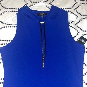 NWT Guess blue zip front hoodie dress
